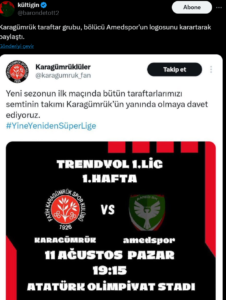 Karagümrüklüler taraftarlarının yaptığı ırkçı karartma ve desteklenmesi